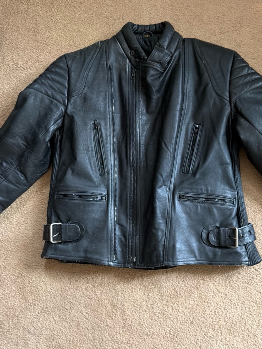 Men's Black Leather Motorcycle Jacket